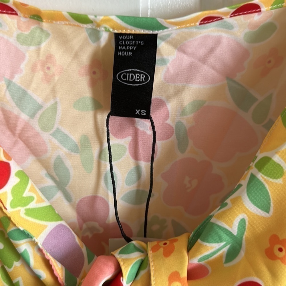 Cider Floral Knot Front Mini Dress - Picture 4 of 11